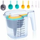 Measuring Cups & Spoons Stackable Set 9pcs For Baking Kitchen Cooking Supplies
