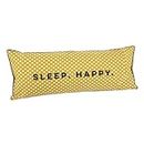 Vision Linens ‘Sleep. Happy’ Yellow Body Pillow, Fun Geometric Design, Full Orthopaedic Body Support 100% Cotton Cover, 100% Recycled Polyester Filling, Machine Washable – 50cm x 122cm (20” x 48”)