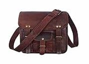 Mk Bags Brown Leather Sling Messenger Bag for Men and Women