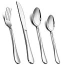 Cutlery Set, Onader Stainless Steel 24 Piece Cutlery Set for 6 People, Flatware Silverware Set with Knife Fork Spoon, Elegant Tableware for Daily Use/Christmas, Mirror Finished. Dishwasher Safe