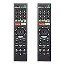 Universal Replacement Remote for Sony-TV-IR-Remote，for Sony-TVs and Sony-Bravia-TVs，for All Sony 4K UHD LED LCD HD Smart TVs, with Netflx, Gogle-Play Buttons-【Pack of 2】-No Voice Function