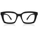 JiSoo Reading Glasses 1.25 Women/Men Designer Oversized Readers,Ladies Reading Glasses 1.25+ Large Frame，1.25 Black