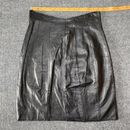 Zerbini Vera Pelle Skirt 48 2 Black Leather Zipper Pencil Made In Italy