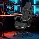 Ergonomic Gaming Chair with Footrest - High Back Swivel Computer Office Chair Height Adjustable Desk Chair Reclining Racing Game Chair w/Armrest Headrest Exective Task Chair (Grey)