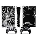 PS5 Slim Skin Digital Edition Console and Controller, PS5 Slim Stickers Vinyl Decals for Playstation 5 Console and Controllers, Digital Edition(Glass)