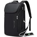 BANGE Business Smart Backpack Waterproof fit 15.6 Inch Laptop Backpack with USB Charging Port,Travel Durable Backpack, Black（two Pocket), Medium, Fashion