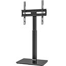 Universal Floor TV Stand with Mount 80 Degree Swivel Height Adjustable and Space Saving Design for Most 27 to 65 inch LCD, LED OLED TVs, Perfect for Corner & Bedroom AX1006TB