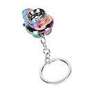 Electronic Turbo Keychain, Button Cell Metal Compact LED Keychain, with Sound and Light Battery Powered, Electroplated Surface for Friends