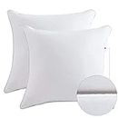 Lipo Throw Pillow Inserts (Pack of 2, White), Decorative Pillows Inserts with 100% Cotton Cover, Square Pillow for Cushion Bed Couch Sofa Car, 22x22 Inch