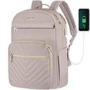 VANKEAN 15.6 Inch Laptop Backpack for Women Work Laptop Bag Fashion with USB Port, Waterproof Purse Backpacks Teacher Nurse Stylish Travel Bags Casual Daypacks for School, College, Business, Pink