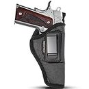 IWB Gun Holster for 1911 5", Browning 9 mm, Ruger 1911 by Houston - ECO Leather Concealed Carry Soft Material - Suede Interior for Maximum Protection (Right)