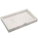 KC KULLICRAFT Natural Marble Tray for Desktop/Kitchen/Vanity/Bathroom, Stone Organizer Tray for Coffee Table, Plate Holder for Tissues, Candles, Soap, Towel, Plant (10" X 6" Rectangular.