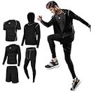 Superora Fitness Kleidung Set 5 stück männer Athletic Fitness Sport Anzug, Schwarz, Label XL/EU M
