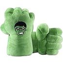 COOGOOV Superhero Gloves,Hulk Gloves, Big Soft Plush Hulk Fists ，Superhero Toys, Role Play Costume Birthday Gift for Toddlers Kids Age 3+ (1 Pair Green)