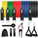 Exercise Resistance Bands Set, Workout Bands with Handles Stackable Up to 150 Lbs Equipment for Home Gym, Fitness|Sports, Outdoor Sports, Suspension, Speed Strength