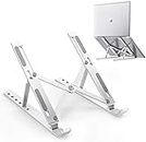 Aseem Laptop Stand, Adjustable Aluminum Laptop Computer Stand Tablet Stand,Ergonomic Foldable Portable Desktop Holder Compatible with MacBook Air Pro, Dell XPS, HP, Lenovo 10-15.6” Laptops (Silver)