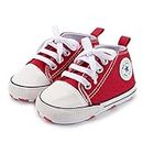 WYMY Baby Boy Girls Sneakers Canvas Shoes Prewalkers First-Walk Shoes 6-12 Months Red