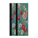 Red Pink Flower Refrigerator Door Handle Covers Set of 2 Retro Floral Kitchen Appliances Gloves Decor Fridge Handles Protector for Stove Oven Microwave Dishwasher