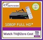 Catvision DD FreeDish HD Set Top Box | Watch 115+ TV Channels Lifetime Free | Free to Air Set Top Box | HDMI Cable + Deluxe Remote