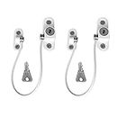 GOSONO Child Safety Locks Window Door Cable Ventilator Kid Lock Baby Security Locking Keyed Opening Restrictor for Baby Protection Prevent Children Falling Window Lock (2PC White)