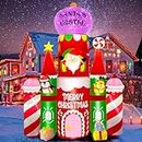 Kalolary 10 Fuß Hohe Aufblasbare Weihnachtsdekoration, Weihnachten Aufblasbares Süßwarenhaus mit Weihnachtsmann Rentier Penguin Blasen Sie Weihnachten Freien für Home Holiday Yard Lawn Party Supplies
