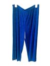 The Travel Collection Pants No Wrinkle Comfy Pull On Wide Leg Blue Women L