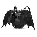 NEEVAS Fashion Girl Gothic Black Bat Heart Wings Backpack Goth Punk Lace Wing Bag