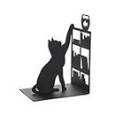 Balvi Fermalibri Fishing Cat Colore nero fermalibri con effetto decorativo figura gatto, e la bibliot