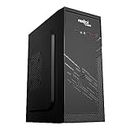 FRONTECH Cyber Silver Series Cabinet/Computer Case with HD Audio | ATX/Mini ATX Compatible | 2 x Front USB | Ideal for Home/Office/Gaming (FT 4269, Black)