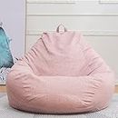 Highdi Bean Bag without Filling, Gaming Big Bean Bags Chair for Adult Kids Teenagers Children, Large Living Room Bean Bag Cover Pink Beanbags Indoor Outdoor