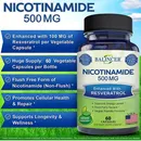 Advanced Formula Niacinamide 500 mg and Resveratrol Supplement - Skin and Overall Health Immune