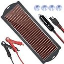 Solar Car Battery Trickle Charger, 12V 1.8W Solar Battery Charger Car, Waterproof Portable Amorphous Solar Panel For Automotive, Motorcycle, Boat, Atv,Marine, RV, Trailer, Powersports, Snowmobile, etc