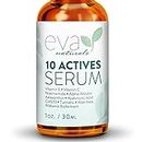 10 Actives Skin Serums (1oz) - Dark Spot Remover for Face - With Niacinamide, Vitamin C Serum for Face with Hyaluronic Acid - Best Facial Serum with Hyaluronic Acid and Alpha Arbutin Serum