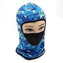 Youstylo Sun Protection Face Mask for Men: Balaclava for Biking and Skiing, Full Coverage for Sunlight and Pollution (BM2101A, Blue Camouflage)
