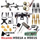 Ricambi DRONE HUBSAN H501S e H501A piedini eliche batterie adat. gopro da ITALIA