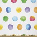 East Urban Home Ambesonne Abstract Fabric By The Yard, Big Polka Dots Colorful Circles Watercolor Paintbrush Modern Art in White | 36 W in | Wayfair