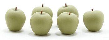 Dollhouse Miniatures 1:12 Scale Green Apples, 6Pc #IM65506