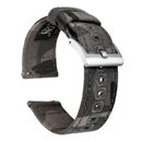 Grey Camouflage Crafted Canvas Watch Band Watch Band
