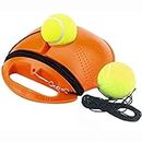 Tennis Trainer Rebound Ball Tennis Trainer Set with 2 Balls with Rope Trainer Baseboard,Self-Study Practice Training Tool Training Gear for Adult Solo Training Kids Player Beginner (Orange)