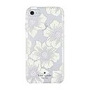 Kate Spade New York Phone Case|For Apple iPhone 8, iPhone 7, iPhone 6S, and iPhone 6|Protective Phone Cases with Slim Design, Drop Protection,and Floral Print-Hollyhock Cream/Blush/Crystal Gems/Clear