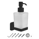 JASSFERRY Black Wall Mounted Soap Dispenser Frosted Glass Lotion Dispenser Set