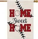 28x40 Inch Double Sided Summer and Spring Garden Flag - Baseball Home Sweet Home House Flag - Seasonal Large Outdoor Yard Flags of Burlap - Bat Ball Sport Flag Burlap Yard Outdoor Decorative