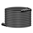 25FT Garden Hose, Flexible Garden Hose with Triple Layer Latex Core & Latest Improved Extra Strength Fabric Protection for Outdoor Lawn Plants Car-washing, Black