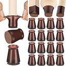 Aneaseit Chair Leg Floor Protectors - 1" x 16 pcs Dark Walnut - Felt Bottom Silicone Pads for Hardwood Floors & Furniture Feet - Rubber Caps for Chairs - X-Small
