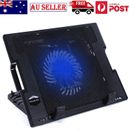 Laptop Cooling Pad Cooler Stand LED USB Port 5 Quiet Fans Metal Fit 12-15.6 inch