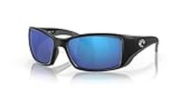 Costa Del Mar Sunglasses BLACKFIN Matte Black Polarized Blue Mirror 580 Glass
