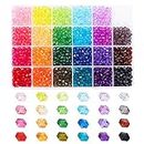 PH PandaHall 2880pcs 6mm Crystal Beads Bicone Bracelet Beads Faceted Acrylic Beads 24 Colors Rainbow Loose Craft Beads for Bracelet Necklace Earring Keychain Jewelry Making Flower Bags Decoration