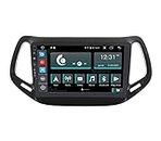 Jf Sound car audio system Autoradio Custom Fit per Jeep Compass Android GPS Bluetooth WiFi Dab USB Full HD Touchscreen Display 10" processore 8core e comandi vocali, Nero