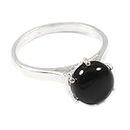 JewelForce Black Onyx Gemstone Band Ring Men & Women Band Ring All Size Band Ring 925 Sterling Silver Band Ring Gift Item Handmade Jewelry JSR-359D_(Z+3)