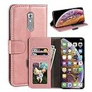 Case for ZTE Axon 7 Mini, Magnetic PU Leather Wallet-Style Business Phone Case,Fashion Flip Case with Card Slot and Kickstand for ZTE Axon 7 Mini 5.2 inches-Rosegold